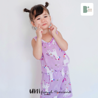 เสื้อกล้ามเด็ก และกางเกงขาสั้น (เซท) Unifriend Thailand รุ่น 22ss/Bamboo Sleeveless - Purple Unicorn Balm