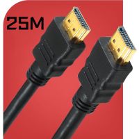 CABLE TV HDMI 25 เมตร เวอร์ชั่น 1.4v1080P ผู้ผู้ สายสัญญานภาพ อุปกรณ์ต่อพ่วงคอมกับจอ สายสีดำหนาเส้นใหญ่