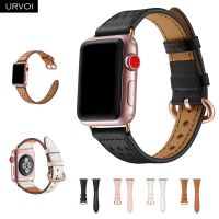URVOI Strap for apple watch band series 7 6SE5 4 women wrist for classic buckle genuine leather rose gold buckleadapters