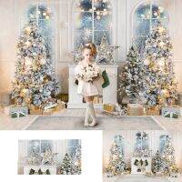 Christmas Backdrop Kids Photocall Trees Glitter Stars Snowflake Window Forest Decor Child Baby Photostudio Fireplace Background