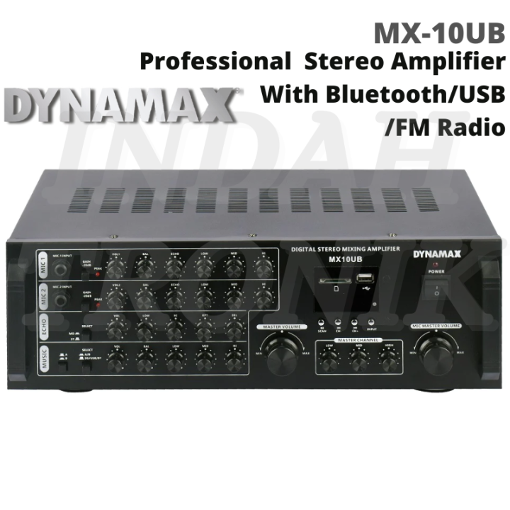 DYNAMAX MX10UB Professional Stereo Home Karaoke Mixer Amplifier With