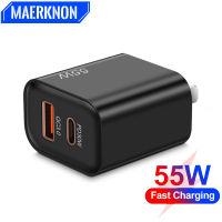 55W USB C Charger PD TypeC Fast Charging ที่ชาร์จศัพท์มือถือ Quick Charge3.0สำหรับ Xiaomi 13 Samsung Wall Charger Adapter