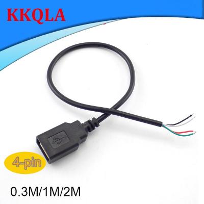 QKKQLA 5V Micro USB 2.0 4 Pin Female Jack 4 Wire Connector Extend Cable DIY Transport Data Power Charging Cord 0.3m/1m/2m