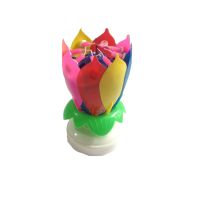 Double-Layer Lotus Electronic Musical Candle Birthday 14 Candles Lotus Blossom Color Cake Candle Factory Price Wholesale