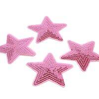 【CW】✿✑  10pcs/lot Sequined Pink Star Hats T Shirt Iron Sew Stickers Cartoon Patches Appliques