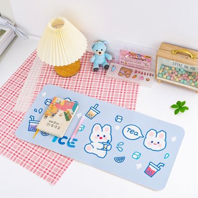 （A LOVABLE） Ins Kawaii LargePad CuteRabbit Table MatMousepad Students Desktop MatDesk Table MatOrganizer