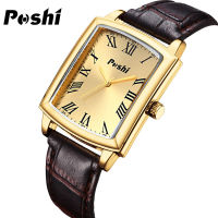 POSHI watch นาฬิกานักเรียนกันน้ำเข็มขัดทรงสี่เหลี่ยมนาฬิกาผู้หญิงกันน้ำคู่แฟชั่นนาฬิกาผู้ชายขายส่ง