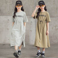 Unlimited X Girls Cotton Dress Long Dress Shirft Dress อายุ3-16ปีขนาด110-170ซม