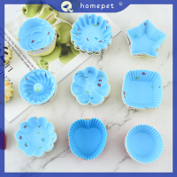 ? Homepet 5ชิ้น/เซ็ตซิลิโคนเค้กถ้วยแม่พิมพ์3D round Square Heart Shape cake CUP มัฟฟินคัพเค้กครัว et Maker DIY cake Decor Tools