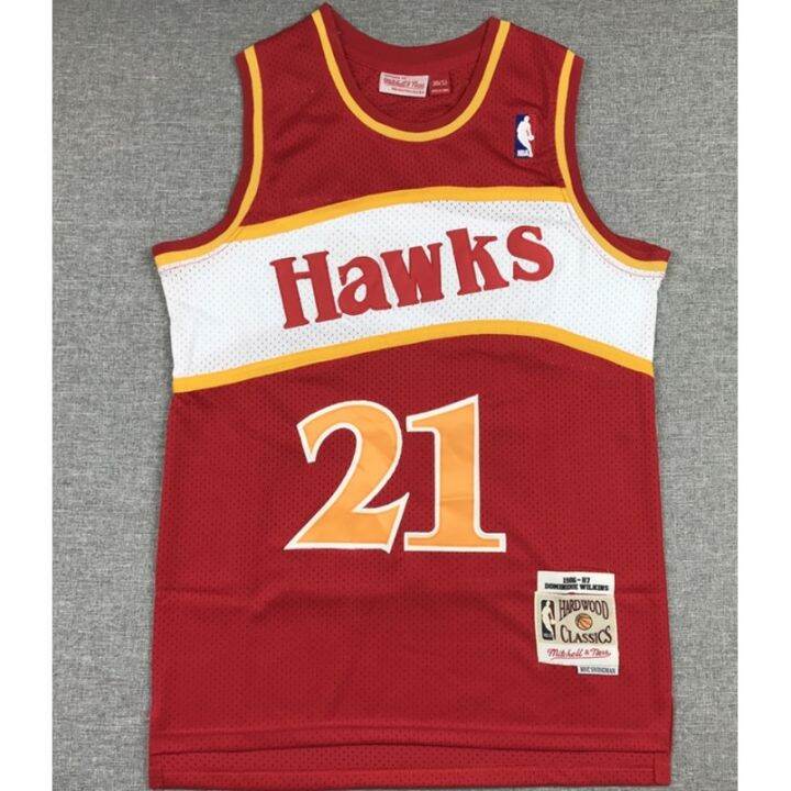 เสื้อพรีเมี่ยมยอดนิยม ใหม่ NBA Atlanta Hawks สําหรับผู้ชาย เสื้อกีฬา ...