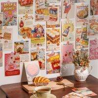 30pcs Diy Decorative Card Ins Vintage Bread Old Newspapers Postcards Cute Photo Props Room Background Wall postcard Wall Décor