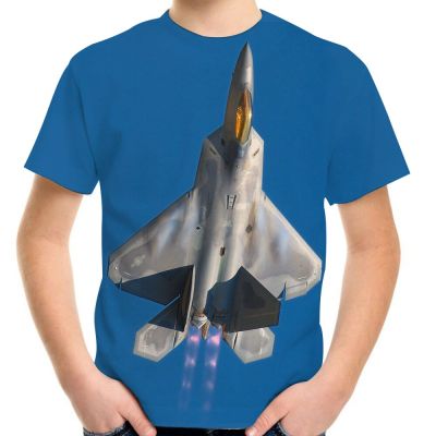 US-Air Force F22 Raptor Stealth Fighter Printed T-Shirt For Girl Boy Summer 4-20Y Children Cool 3D T Shirt Kids Baby Tshirt Tops