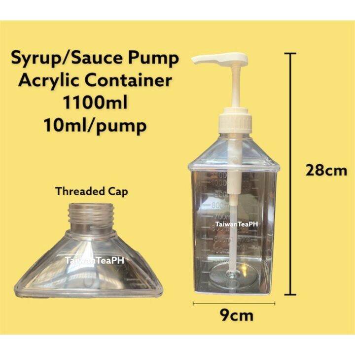 Syrup Pump Sauce Pump Fructose Pump with Acyrlic Container 1100ml