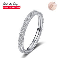 Serenity วันจริง D สี1.3มิลลิเมตรเต็ม Moissanite แหวนสำหรับผู้หญิง S925เงินสเตอร์ลิงวงแผ่น Pt950เครื่องประดับ Fine ของขวัญขายส่ง