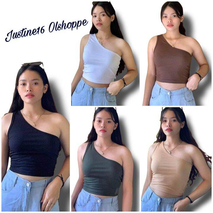 Plain Oneside Sleeve Sexy Top Lazada PH