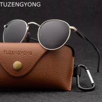 แว่นกันแดดโพลาไรซ์สำหรับผู้ชาย TUZENGYONG 2023กอธิกสตีมพั๊งก์ใหม่แว่นตา UV400แว่นตากันแดดกลมแบรนด์นักออกแบบวินเทจสำหรับผู้ชายผู้หญิง