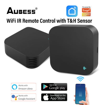 Aubess Tuya Smart WIFI IR Remote Control + Temperature Humidity Sensor Controller For TV DVD AC Works With Alexa Google Home