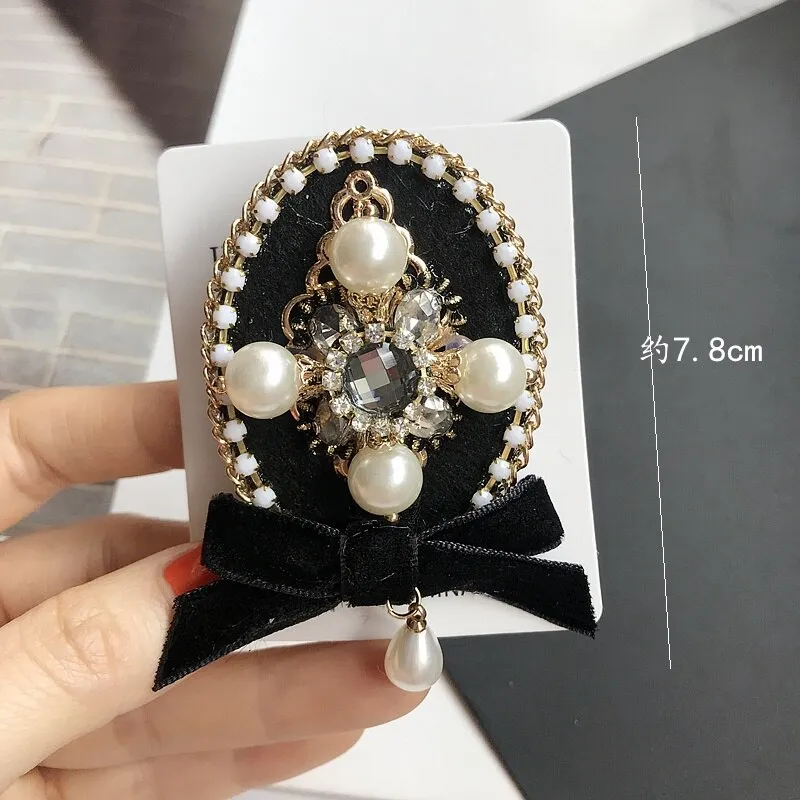 Cheap Famous Luxury Brand Designer Flower Tassel Brooch Pearl Bow Number 5 Jewelry  Brooches Pins Broach for Women Vintage Accessories