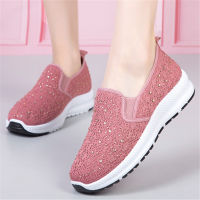 Womens canvas shoesรองเท้าผ้าใบผู้หญิงรองเท้าลำลองรองเท้าผ้าประดับเพชร