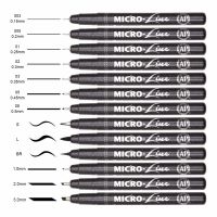 Premium 13pcs Micron Needle Drawing Line Pen Hand Lettering Pens Waterproof Pigment Sketch Markers Pen For Design Art SuppliesHighlighters  Markers