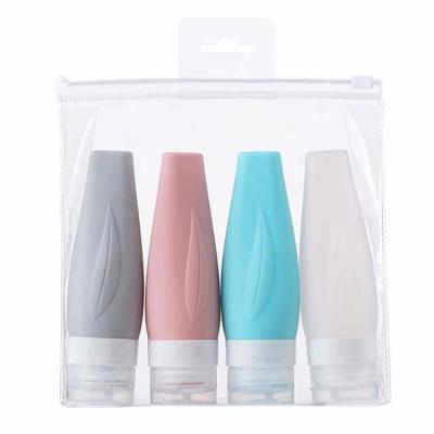 Travel Shampoo and Conditioner Bottles 4pcs Leak Proof Silicone Liquid Bottles Set Travel Size Tubes for Travel Essentials Refillable Bottle for Body Wash Conditioner beneficial