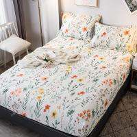 DIMI 1 Pc ดอกไม้สไตล์แผ่นยืดหยุ่น Drap De Lit 180X200ซม. ผ้าปูที่นอนผ้าฝ้าย100 ผ้าปูที่นอนยืดหยุ่น Queen Size