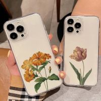 [ขายร้อน]NIQUXI เคสโทรศัพท์ดอกไม้ที่เรียบง่ายสำหรับ iPhone 13 Pro Max 14 12 11 Mini X XR XS SE 6 7 8 Plus Back Celular Funda