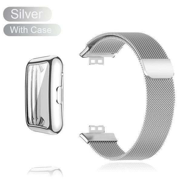 metal-band-for-huawei-watch-fit-fit-2-strap-with-case-tpu-screen-protector-watch-fit-bracelet-milanese-magnetic-loop-watchband