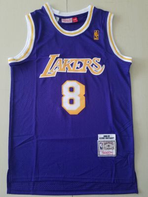 Ready Stock Top-Quality Mensno 8 Kobee Bryantt Los Angeles Lakerss Mitchell Ness 1996-97 Hardwood Classics Swingman Jersey-Purple