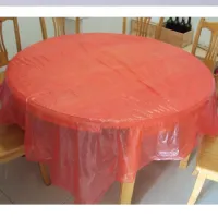 [COD] Disposable tablecloth plastic square waterproof and oil-proof round wedding red non-ten shop film