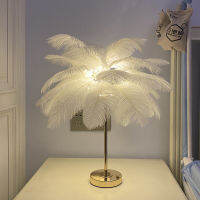 2022 New Touch Control Table Feather Lamp For Wedding Bedroom Decoration LED Desk Lamp With Feathers USB PowerRechargeable