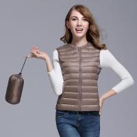 Fitaylor New Women 90 White Duck Down Vest Women Ultra Light Duck Down Vest Jacket Autumn Winter Round Collar Sleeveless Coat