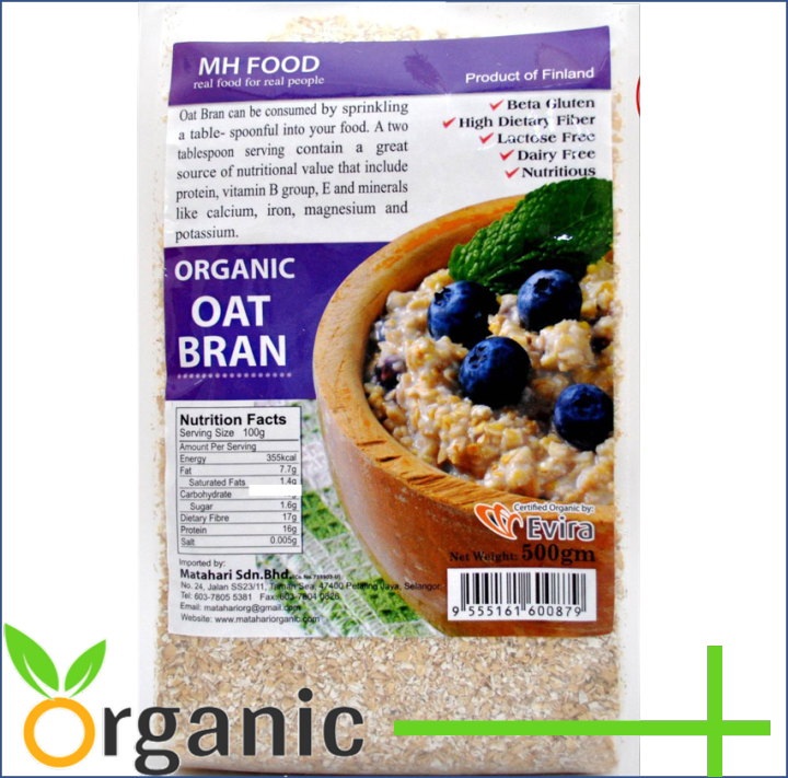 MH Food Organic Oat Bran 500g Lazada