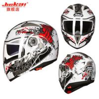 【LZ】✽✣  Jiekai-capacete de motociclismo 2019 novo de vidro daul com lente antiembaçante para homens e mulheres capacete de moto elétrico