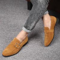 HOT11★ฤดูใบไม้ผลิสำหรับบุรุษแบบใหม่ Cal ธุรกิจรองเท้า Loafers เสื้อผู้ชายรองเท้า Faux Suede รองเท้าแฟชั่นอย่างเป็นทางการรองเท้าผู้ชายรองเท้าผ้าใบ