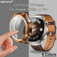 คลุมทั้งหมดนาฬิกาข้อมือซิลิโคน TPU นิ่มสำหรับนาฬิกา Huawei 4 /Pro สายรัดข้อมือ SmartBand ฟิล์มป้องกันแผ่นกรองแสงกรอบ