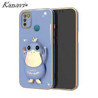 Kanavi เคสโทรศัพท์รูปเป็ดที่เข้าถึงได้สำหรับ Infinix Smart 4 Smart 4C Smart 5 Smart 5 Pro Smart 6 HD 10i ร้อน10 Lite เคสโทรศัพท์แฟชั่นใหม่ที่ใส่ตัวชุบโลหะหรูหรารูปเป็ดถอดออกได้สวยงาม