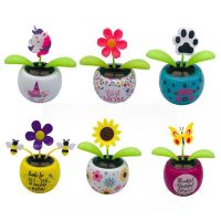 Car Ornament Solar Apple Flower Automatic Swing Sun Flower Bee Butterfly Love Beetle Car Decoration Accessories