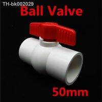 ✌№ 50mm to 50mm Inside Dia Slip Ends Two Way Ports PVC Ball Valve White Red