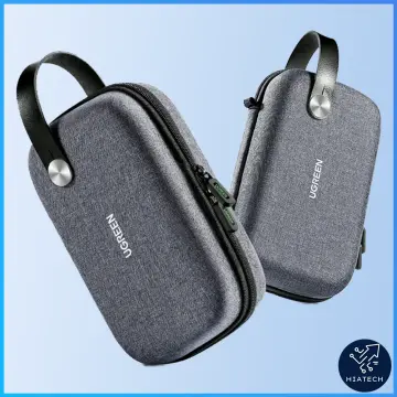 BlueWow Electronic Accessories Bag,Digital Gadget Organizer Case,Gray Nylon  Travel Gear Storage Carrying Sleeve Pouch for Cable,USB,Earphones,Portable  Hard Drives,Power Banks