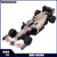 MOC Racing Seires สีขาวซูเปอร์คาร์1:10บล็อคก่อสร้าง DIY รุ่นผู้เชี่ยวชาญด้านการศึกษาความยากสูงของเล่นตัวต่อของขวัญ