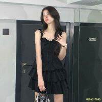 COD hot saleชุดเค้กสีดำ Sling Dress Women s 2022 Short Skirt