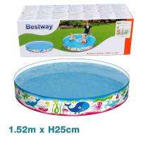 สระน้ำ สระน้ำขอบตั้ง Bestway  ไม่ต้องสูบลม ใส่น้ำแล้วเล่นได้เลย 5 ฟุต 152x25cm คละสี คละลาย รุ่น Round-Dolphic-5-152-02C-Rim-p