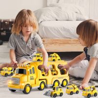 Children Diecast Carrier Truck Toy Fire Engine Car Engineering Excavator Vehicles Aircraft Plastic Truck Model Sets Boy Kid Gift
