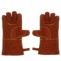 Welding Gloves Heat/Fire Resistant Gloves Flame Retardant Cloth Welding Gloves for BBQ
