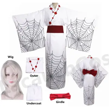 Demon Slayer Kimetsu no Yaiba White Spider Oni Ayaki Rui Cosplay Costume  Outfitt