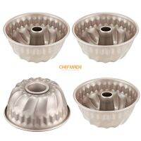 ~ CHEFMADE 4PCS Mini Bundt Pan Set, 4-Inch Non-stick Carbon Steel Kugelhopf Mold, FDA Approved for Oven Pot Baking WK9033-4