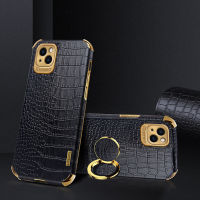 iPhone 14 Case,EABUY Crocodile Pattern 360 Degree Rotating Ring Protective Cover (Compatible with Magnetic Car) for iPhone 14