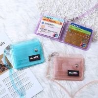 Transparent PVC Coin Purse Card Bags Girl Kids Bus ID Working Business Credit Card Holder Small Foldable Pouch Money Wallet Card Holders