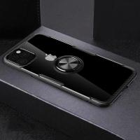 iPhone 11 Case,RUILEAN Carbon Fiber Design Clear Crystal Case with 360 Degree Rotation Finger Ring Holder (Compatible with Magnetic Car Mount) for iPhone 11